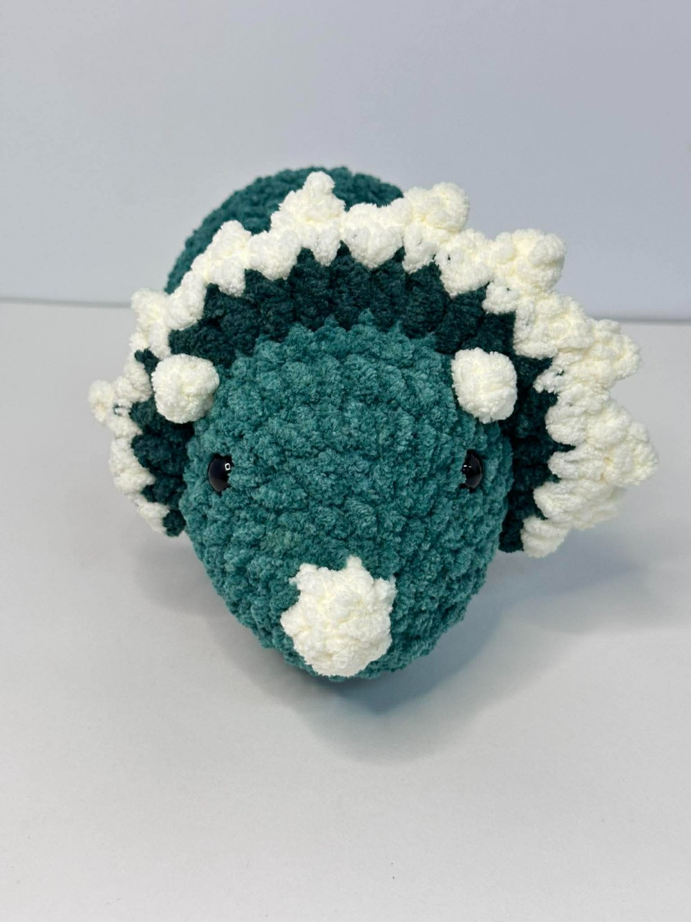 D- Green Triceratops Dinosaur Plushie