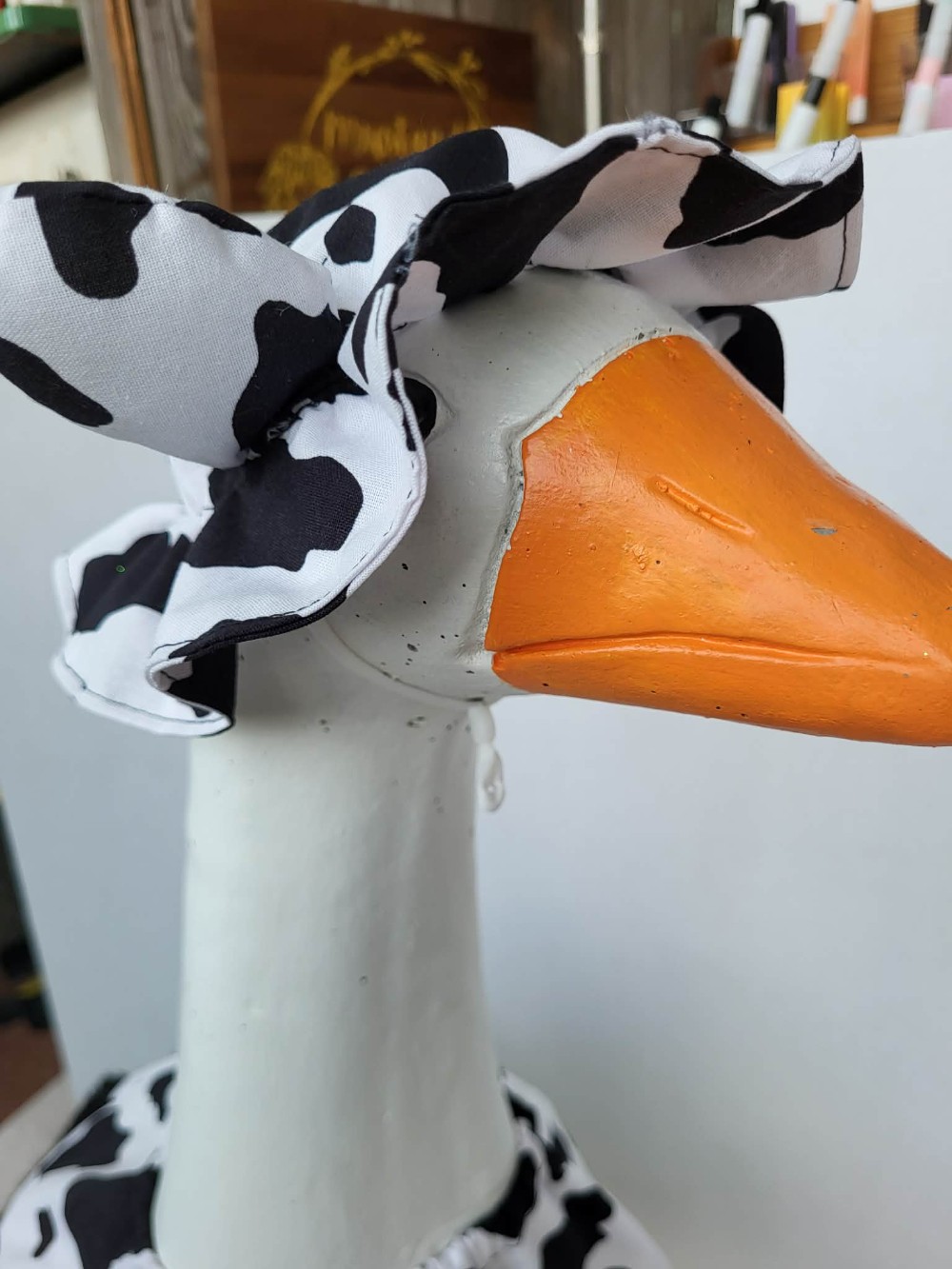 Goose outfit black and white cow