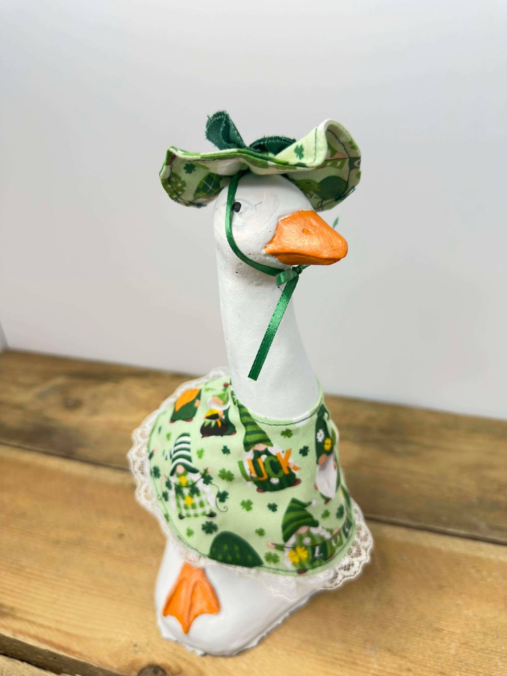7 inch goose outfit gnome shamrock