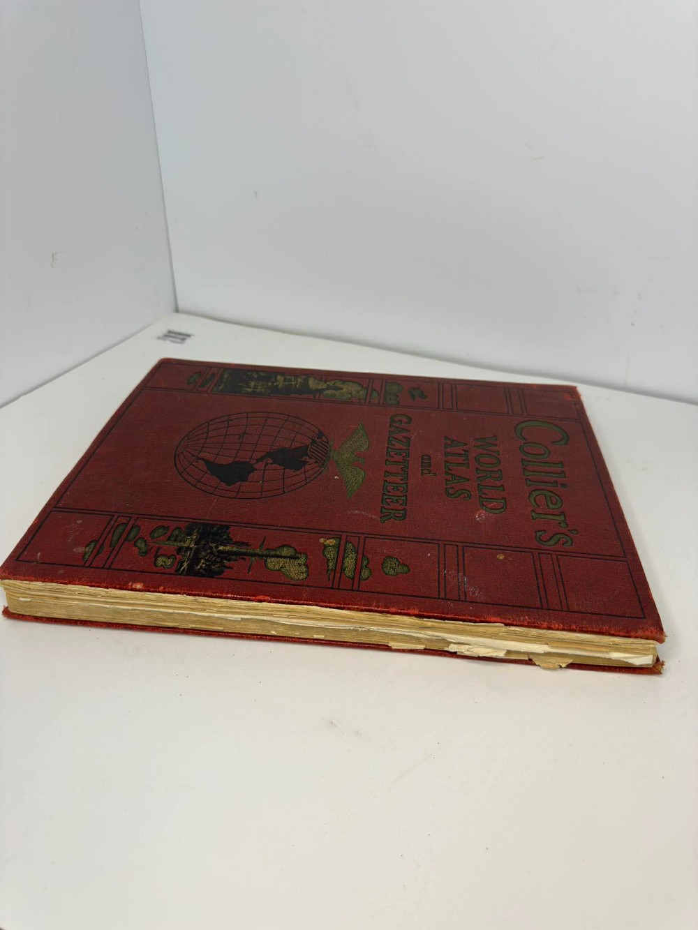 Vtg Collier's World Atlas and Gazetteer oversized book