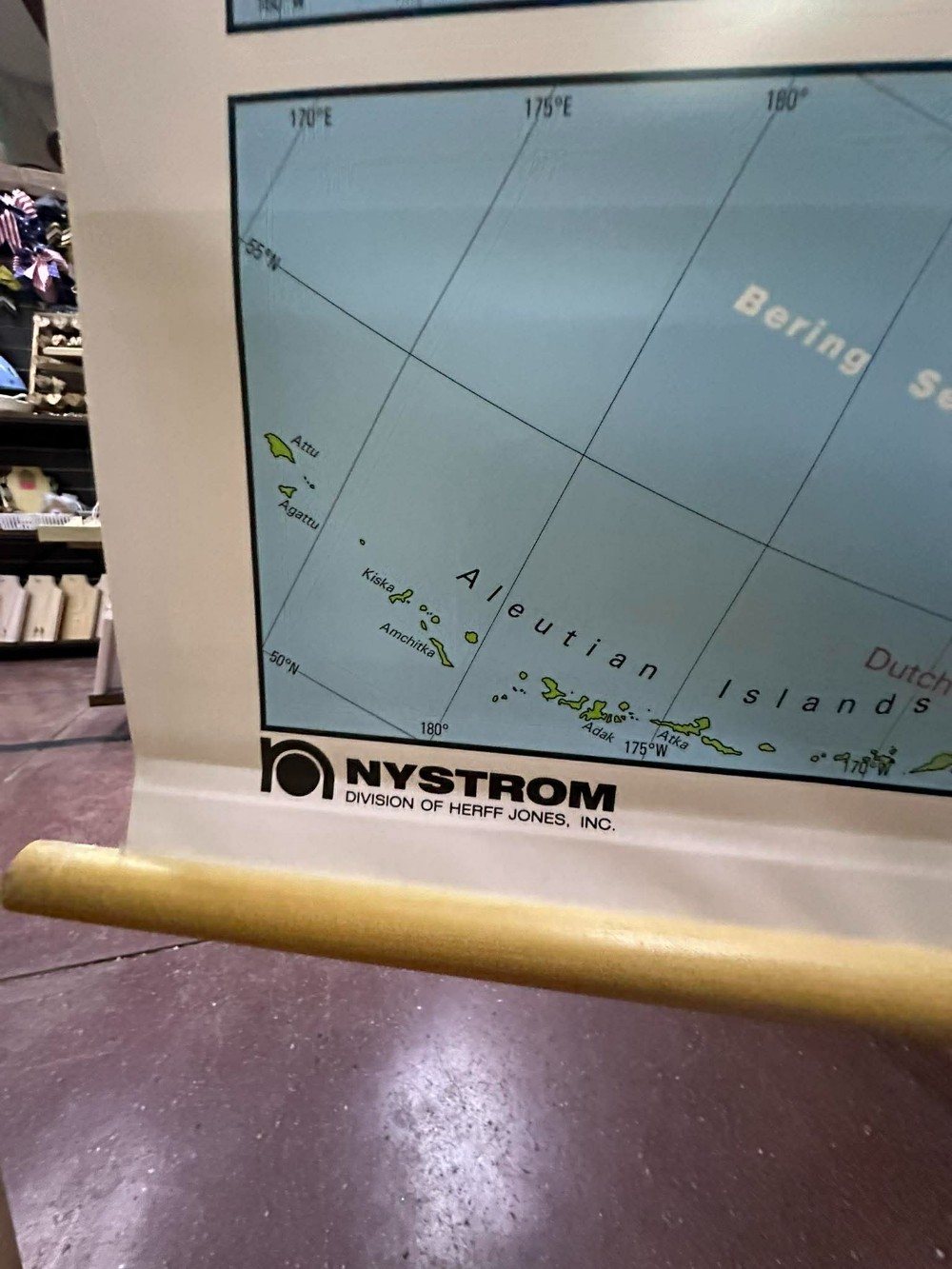 vtg 2 layered pull down maps of United States and World