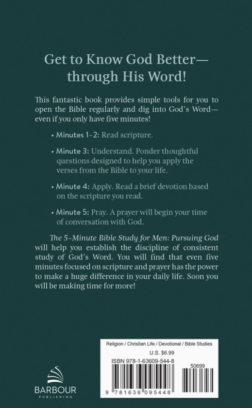 The 5-Minute Bible Study For Men: Pursuing God