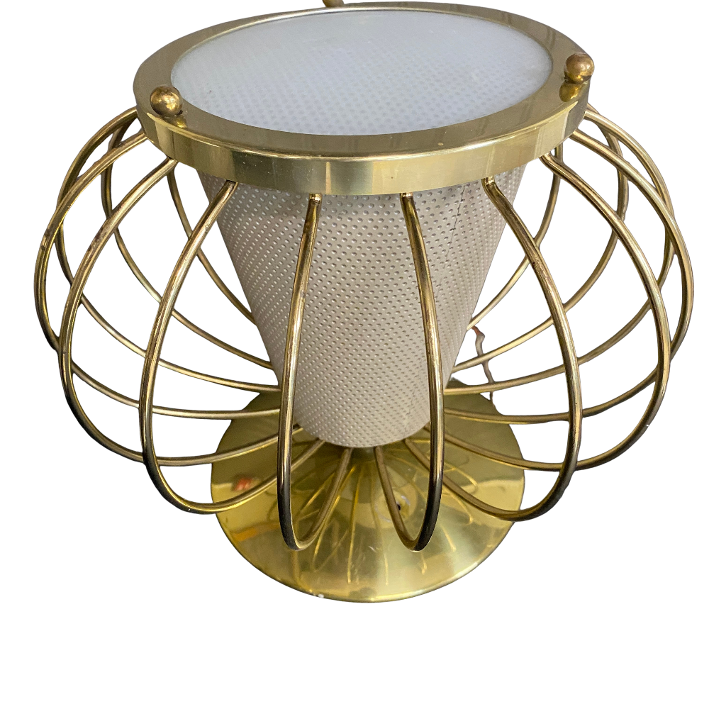 Vintage Pair of Lightolier Gerald Thurston Pierced Shade Lamps