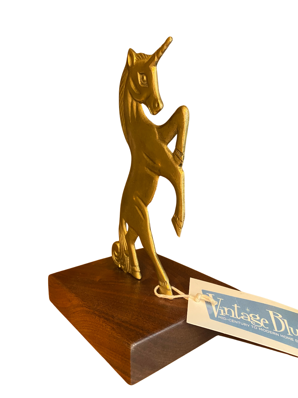 Brass Unicorn on Custom Hardwood Base