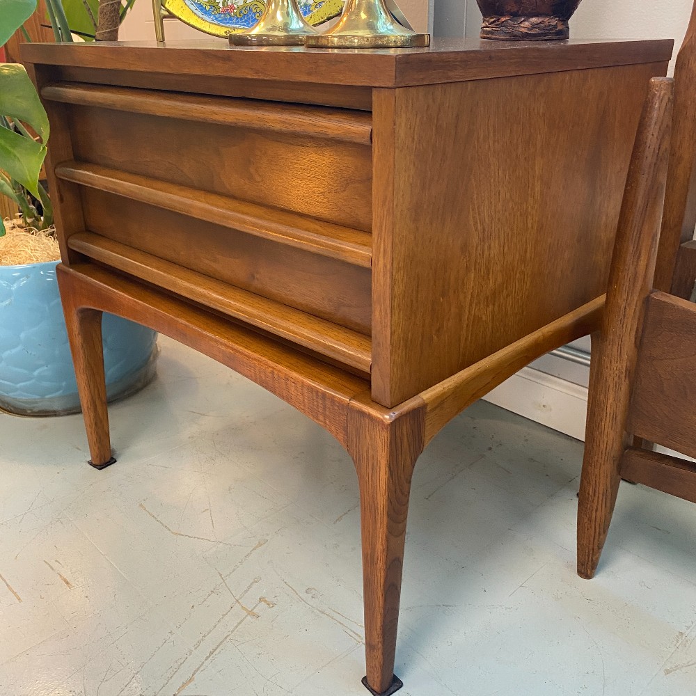 Pair of Lane Rhythm Walnut MCM Nightstands or Side Tables