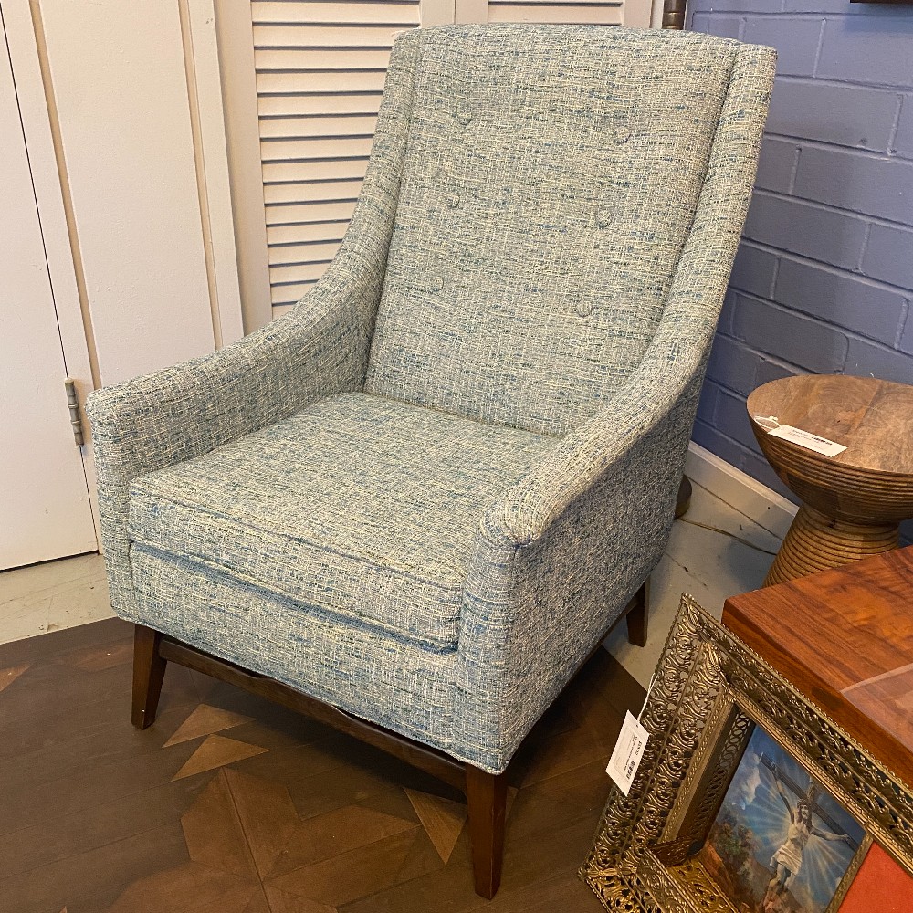 MCM Swooping Arms Wingback Lounge Chair