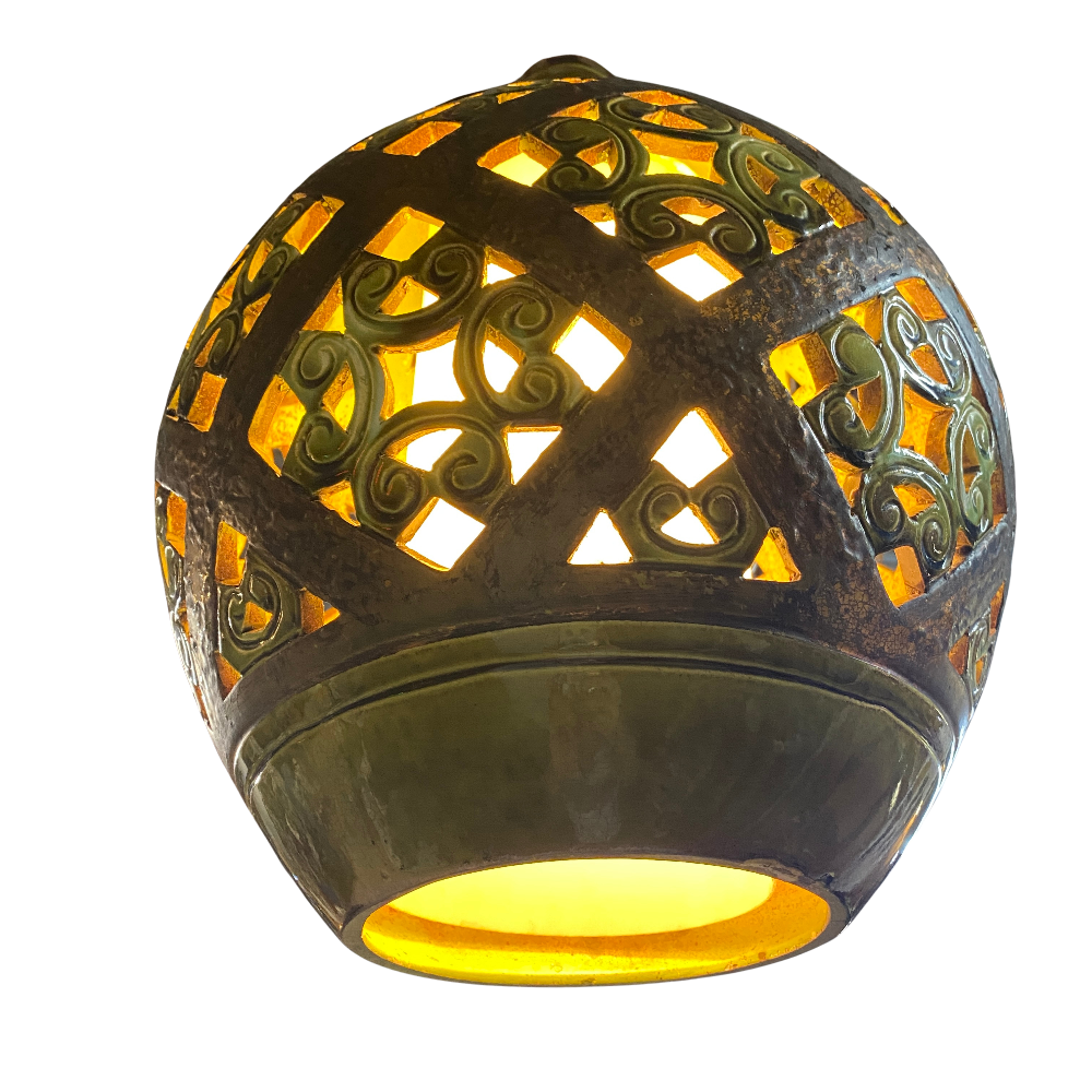 Green Ceramic Swag Lamp