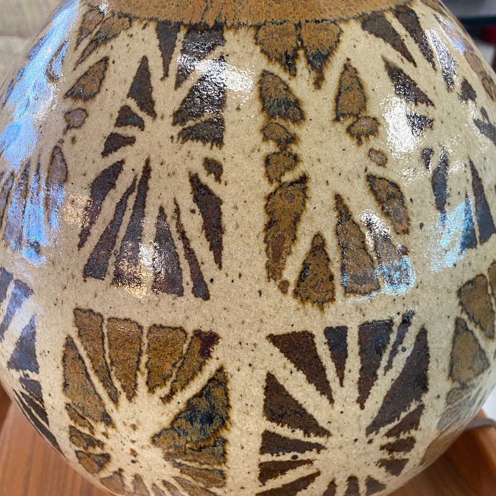 Pair of Wishon-Harrell Starburst Pottery Lamps