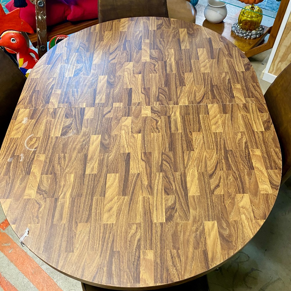 Wood Laminate Oval Dining Table & 4 Chairs