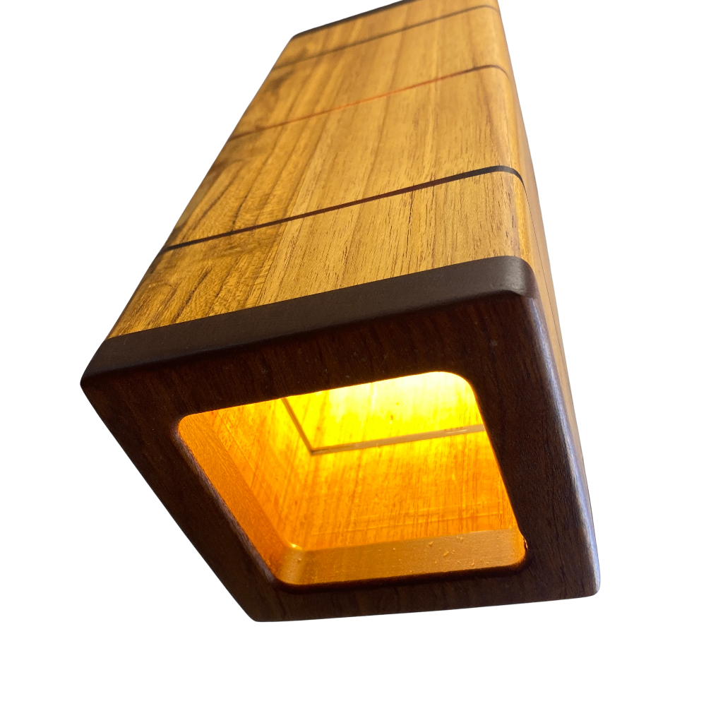 Gorgeous Hand Turned Wood & Resin Swag Light