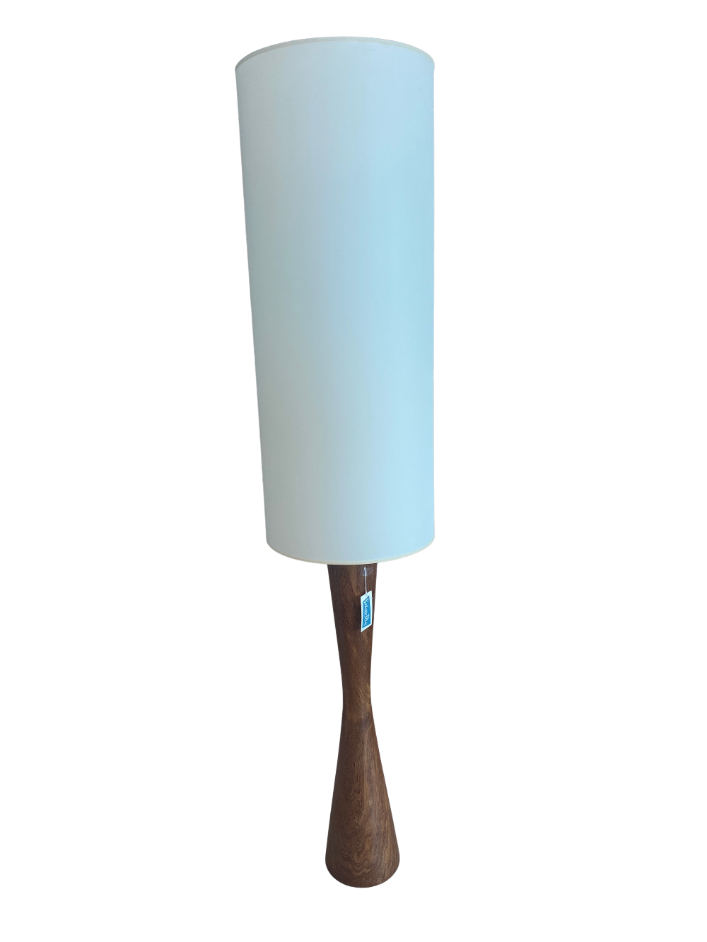 Tall Teak Floor Hourglass Lamp