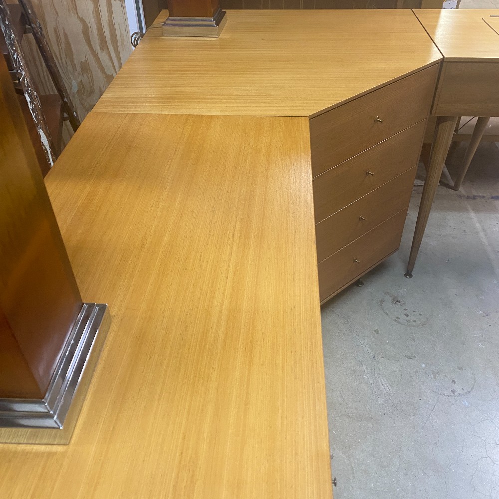 3 Pc Blonde Corner Dresser / Vanity Set