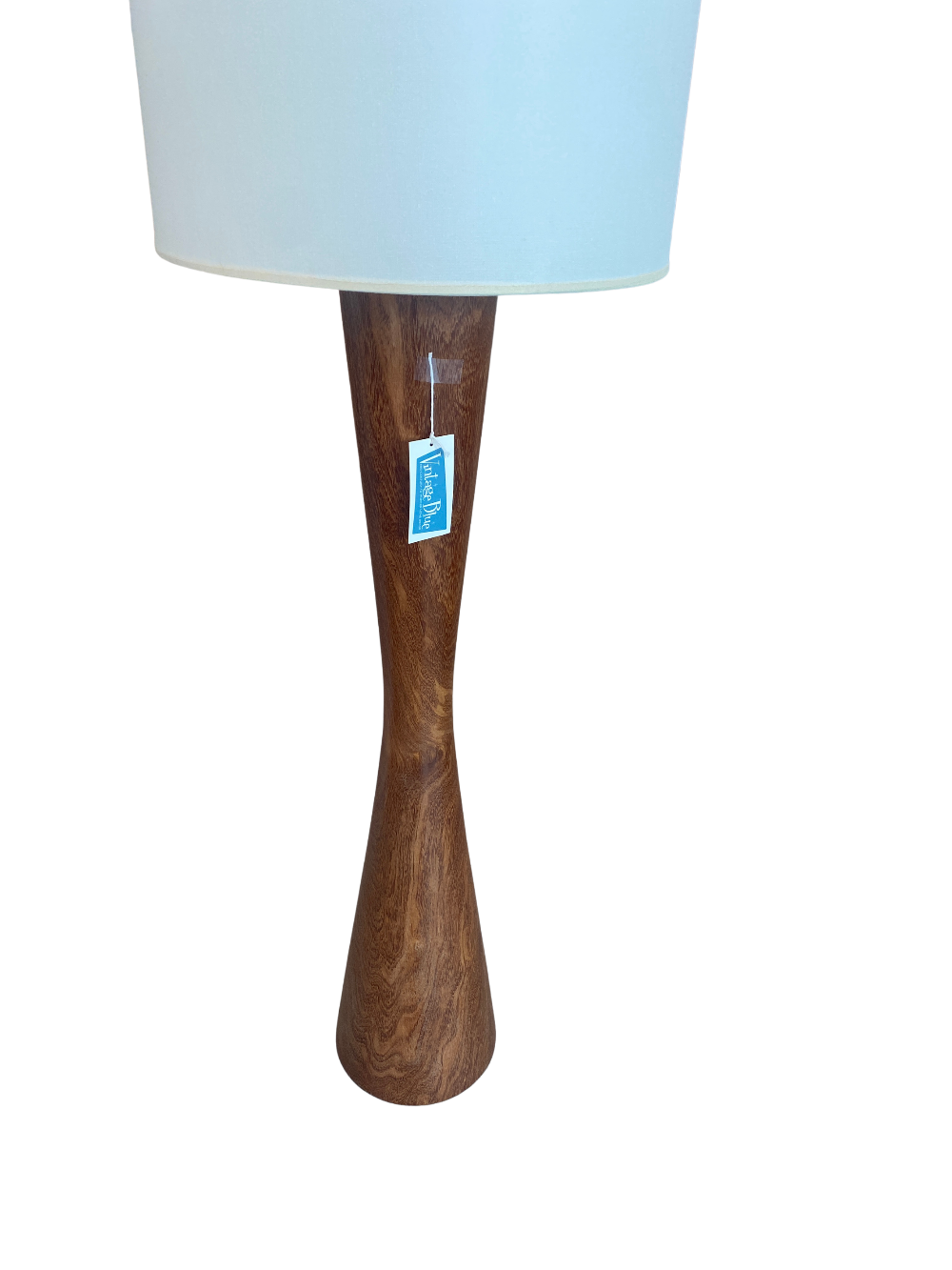 Tall Teak Floor Hourglass Lamp