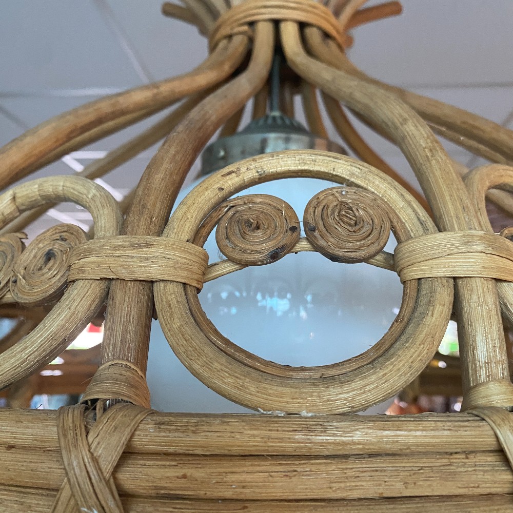 Vintage Bamboo / Rattan Pendant Light