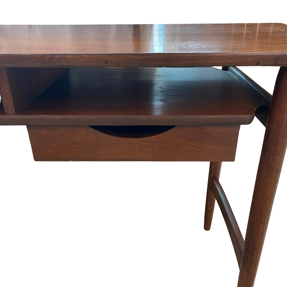 Desk- MCM Dark Wood with 1 Drawer