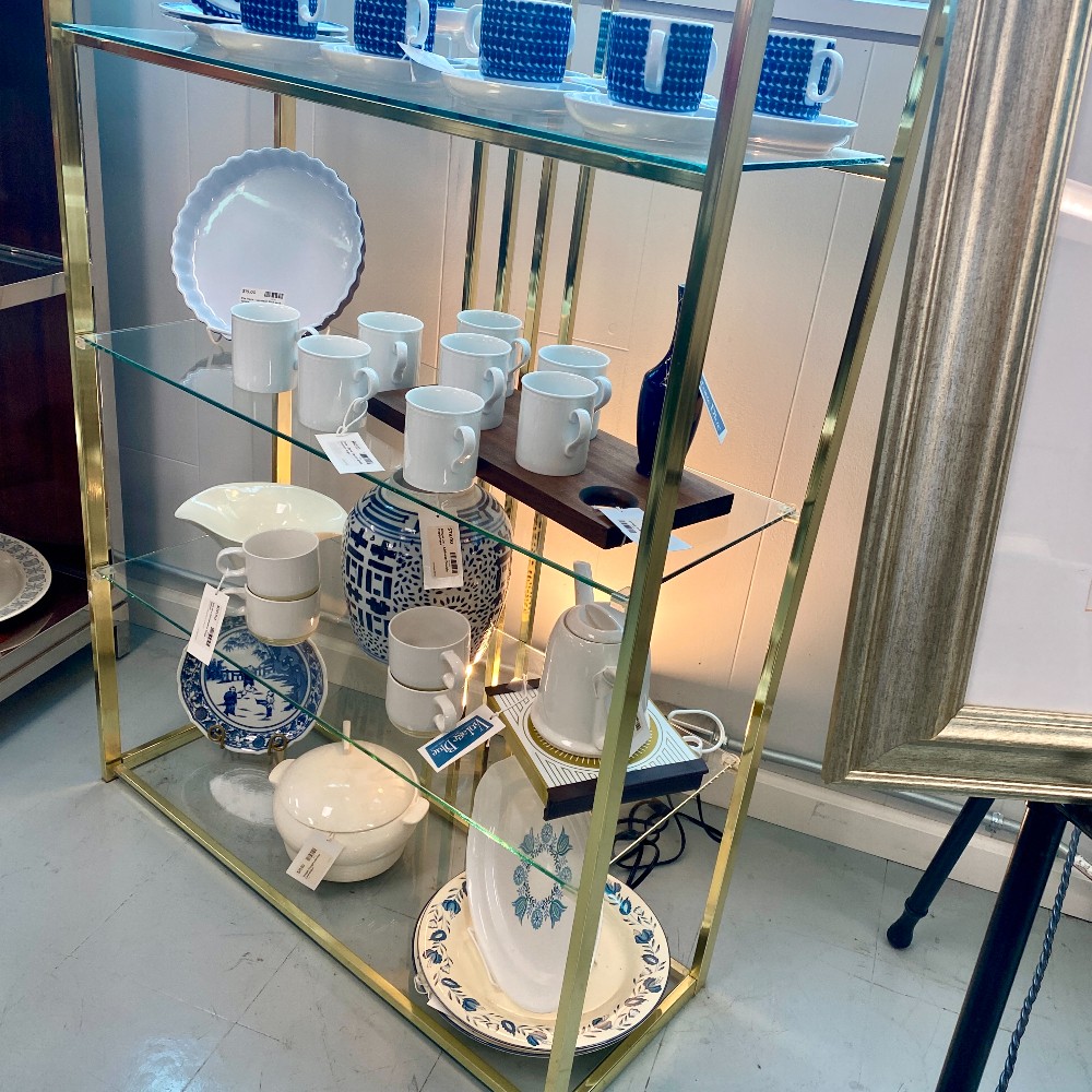 80's Gold Brass Shelf