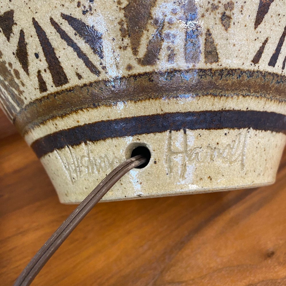 Pair of Wishon-Harrell Starburst Pottery Lamps