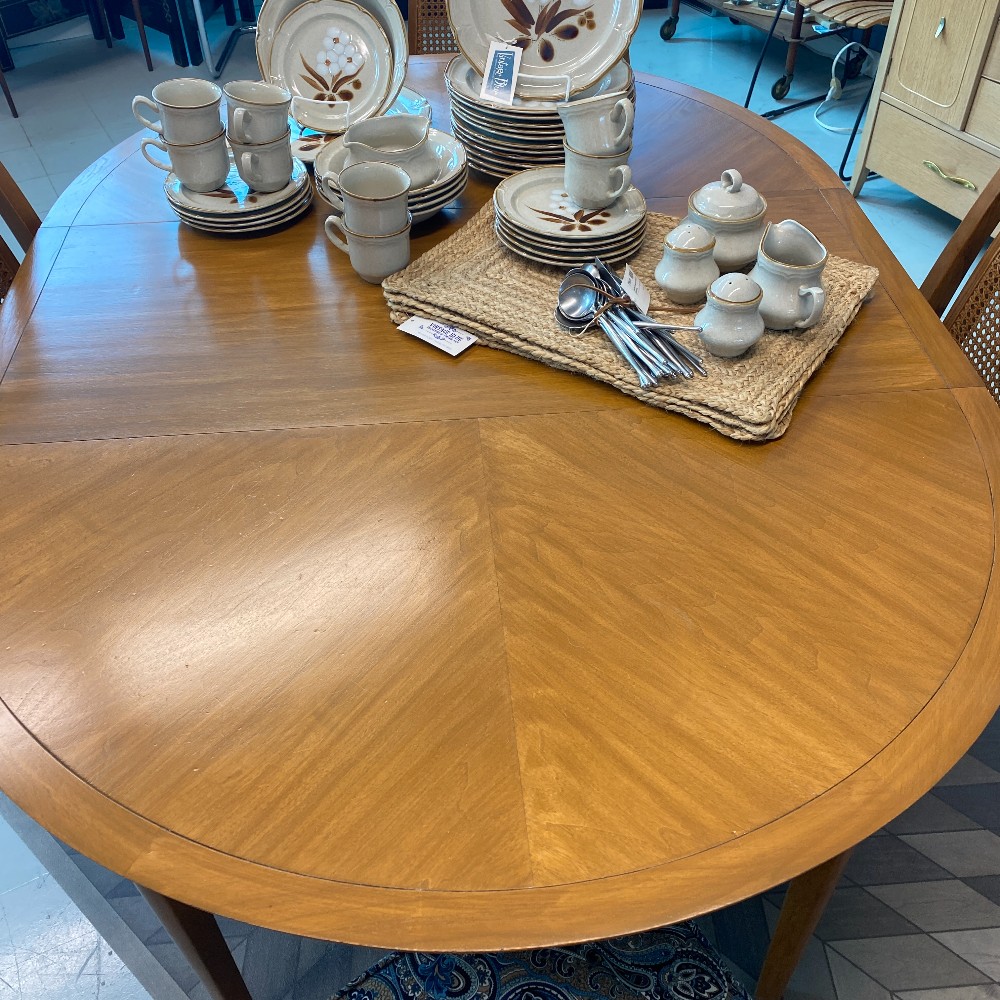 Meridian by Drexel Dining Table & 4 Cane Back Chairs