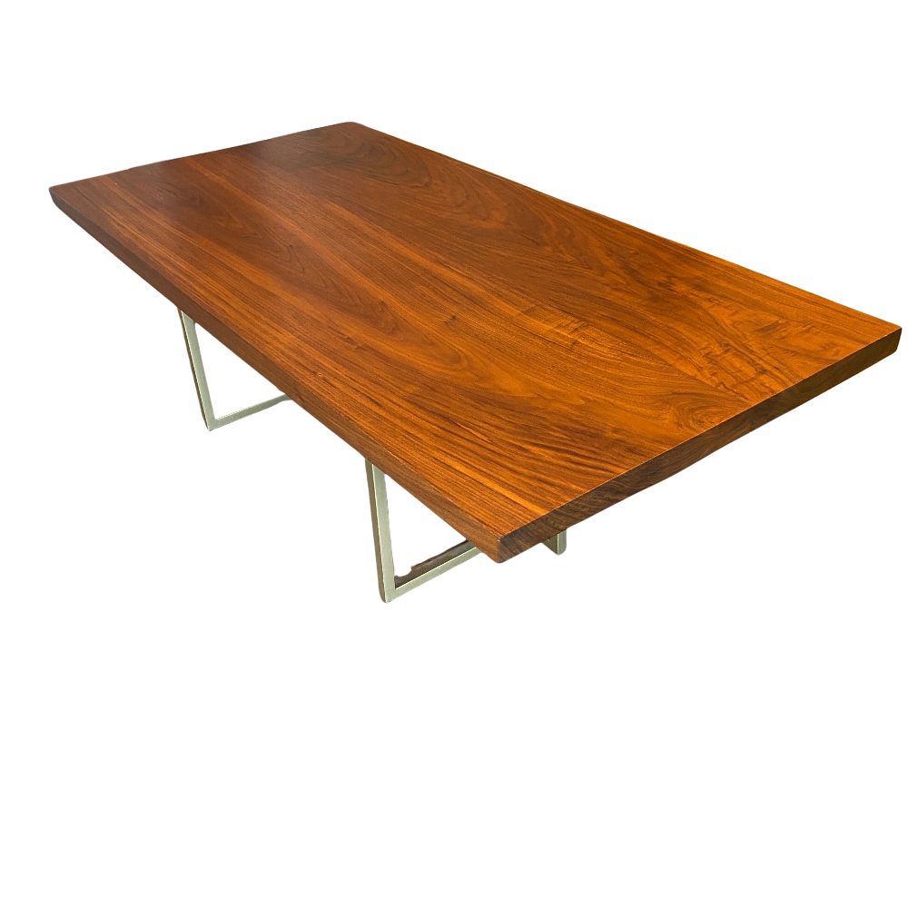 Solid Black Walnut with Gold Base Coffee Table