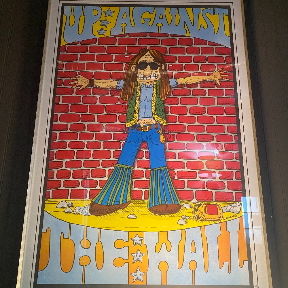 Vintage 1971 Up Against the Wall poster by Ruhman