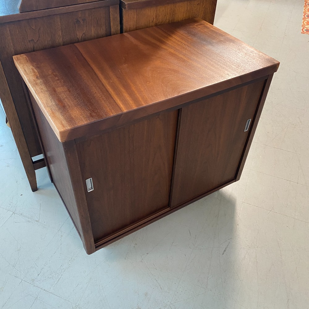 MCM Record Cabinet w/ Custom Exotic Sapele Top