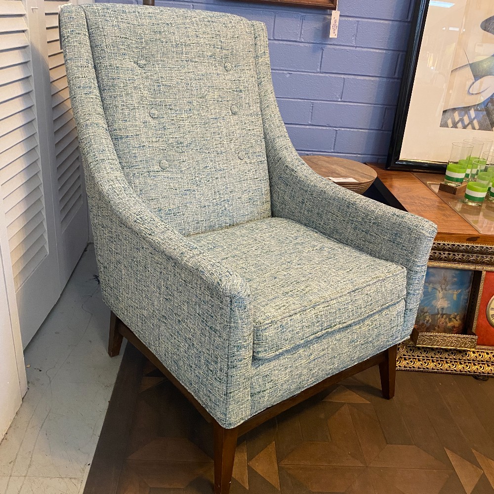 MCM Swooping Arms Wingback Lounge Chair