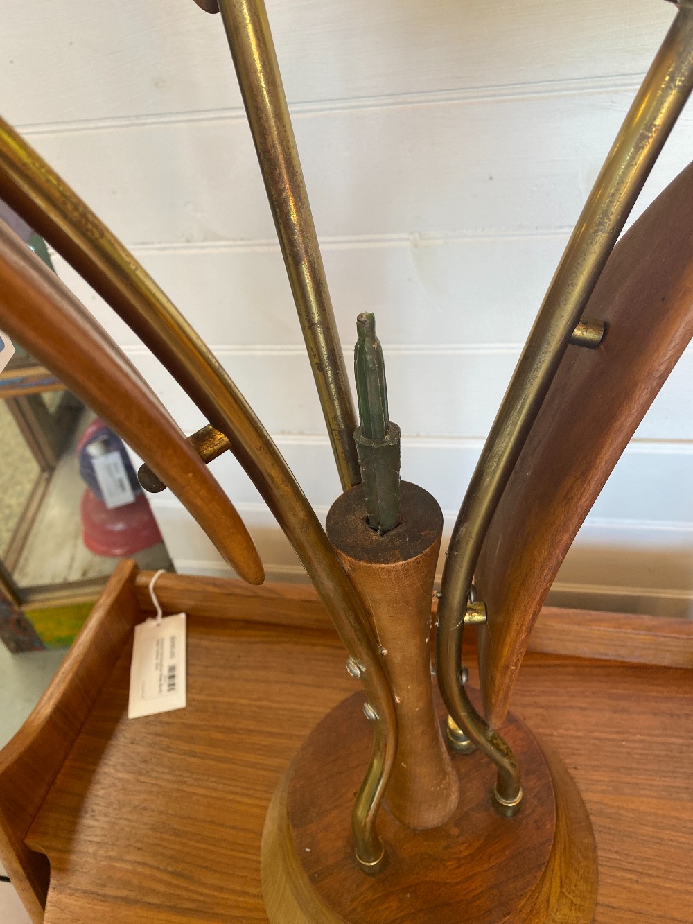Danish MCM Tall Flower Spaghetti Table Lamp