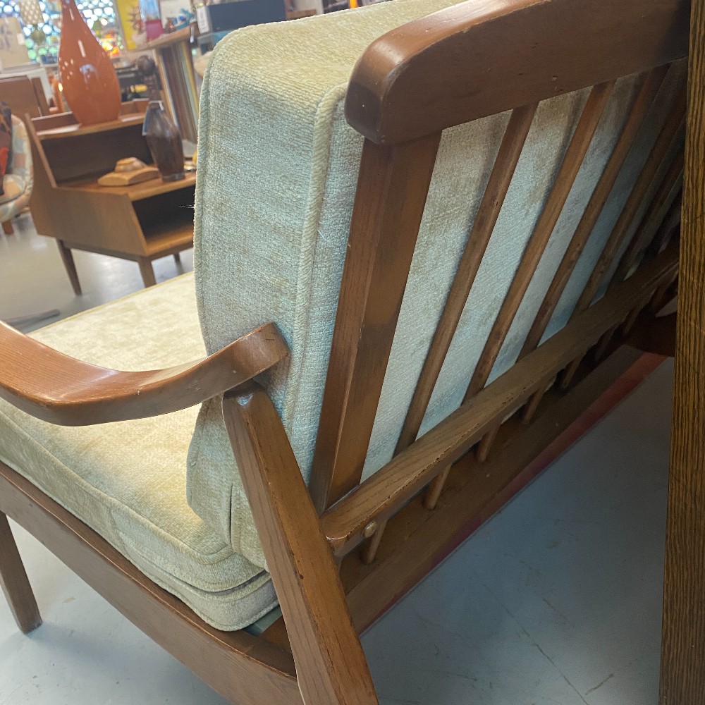 Vintage Oak Wood Spindle Sofa