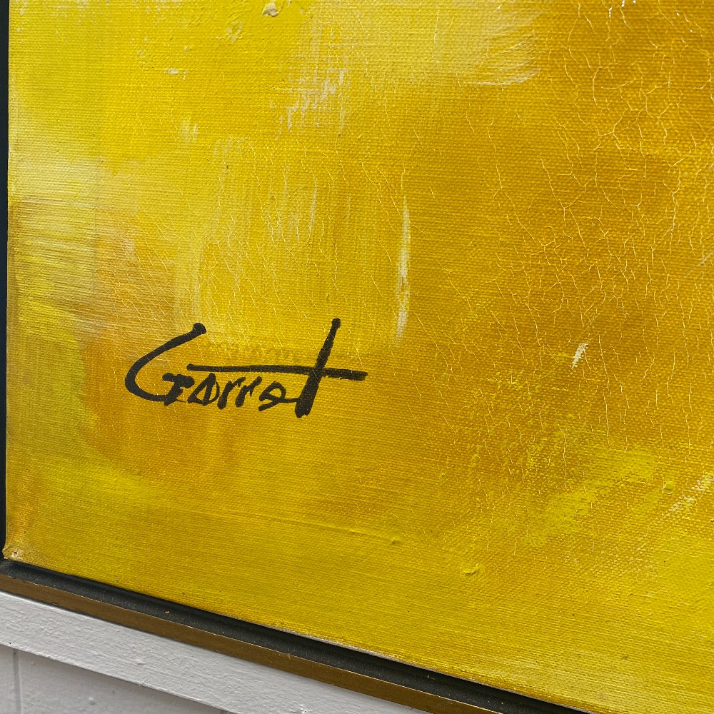 Butterfly on Yellow Canvas - Signed Garret
