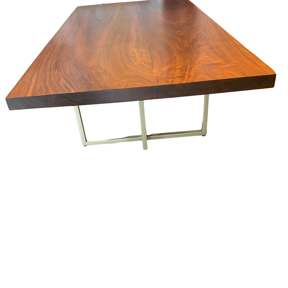 Solid Black Walnut with Gold Base Coffee Table
