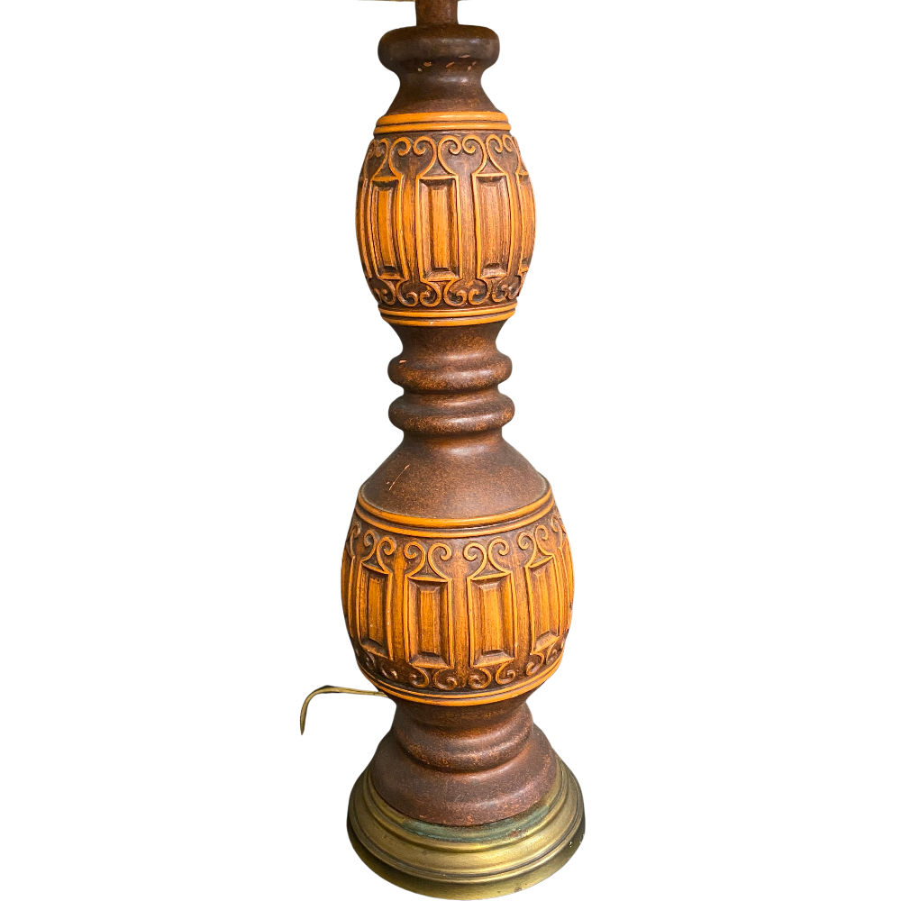 Orange & Brown Tall Solid Plaster Table Lamp