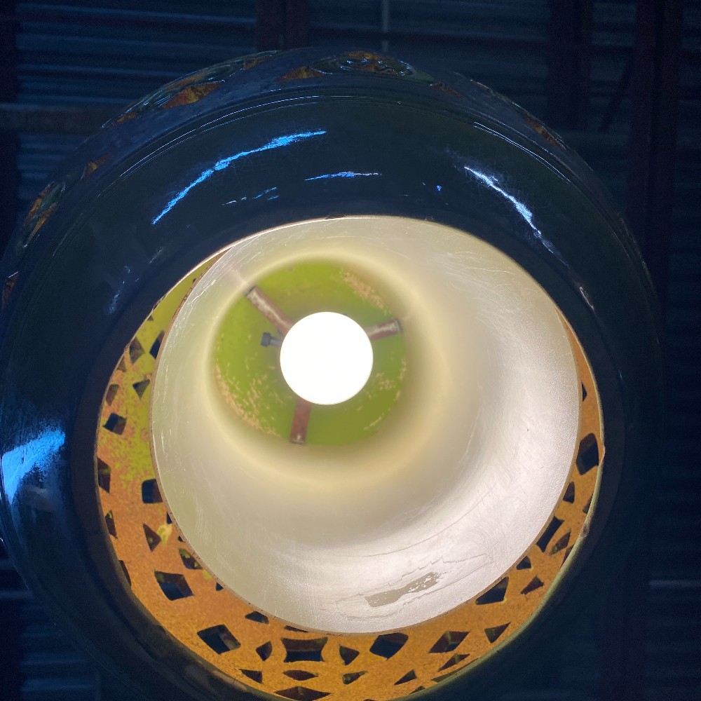 Green Ceramic Swag Lamp