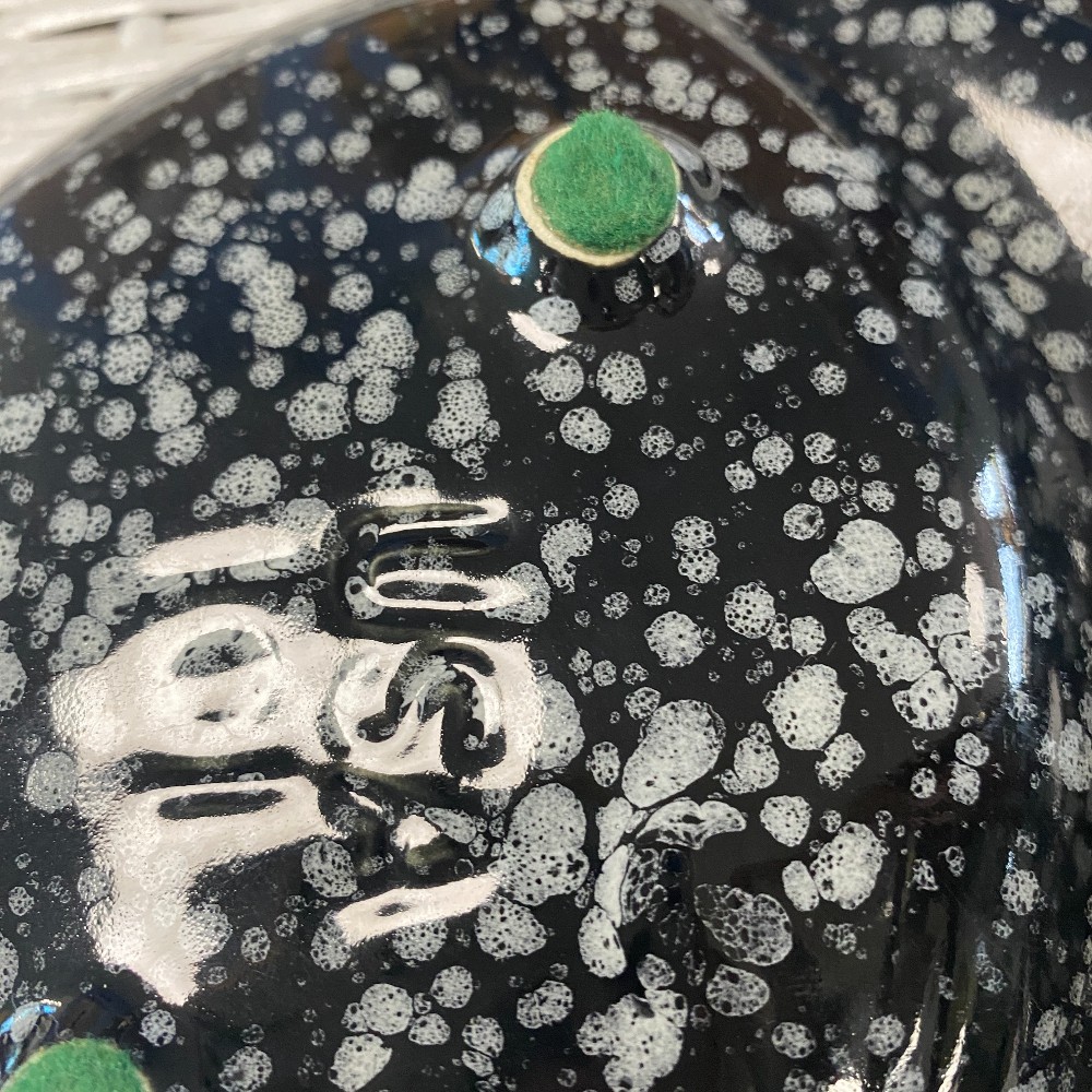 Black Ceramic Speckled Ashtray