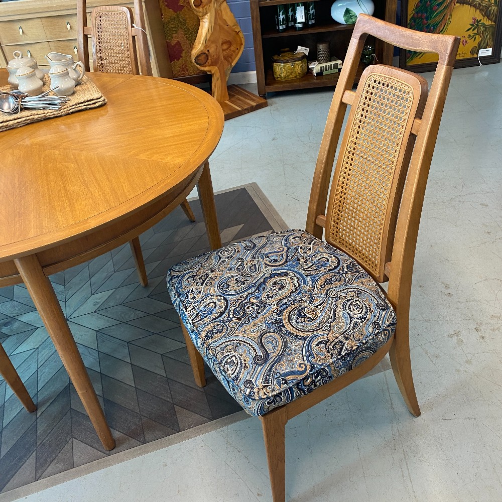 Meridian by Drexel Dining Table & 4 Cane Back Chairs