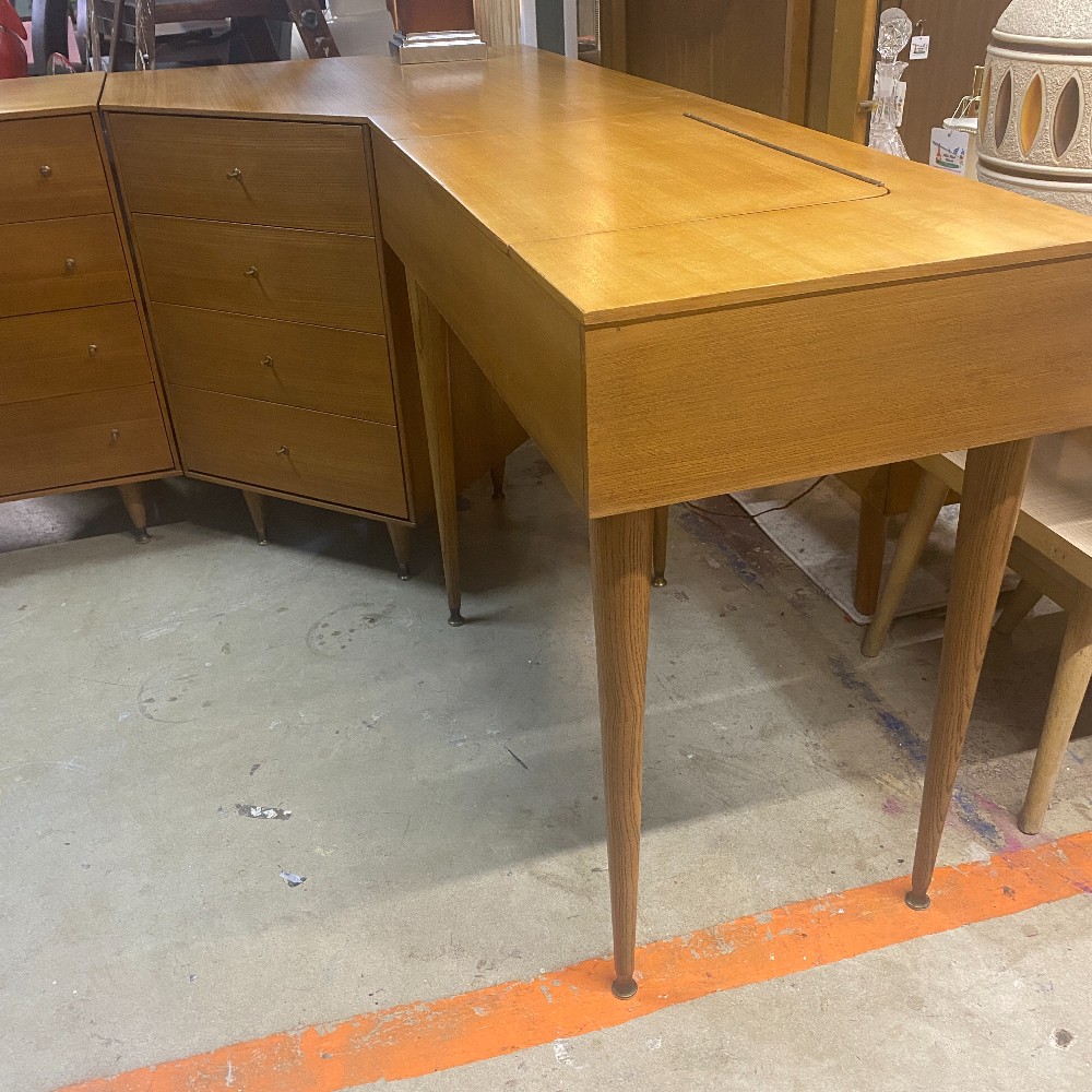 3 Pc Blonde Corner Dresser / Vanity Set