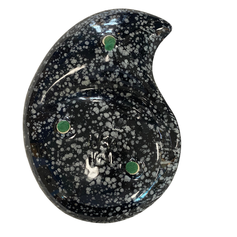 Black Ceramic Speckled Ashtray