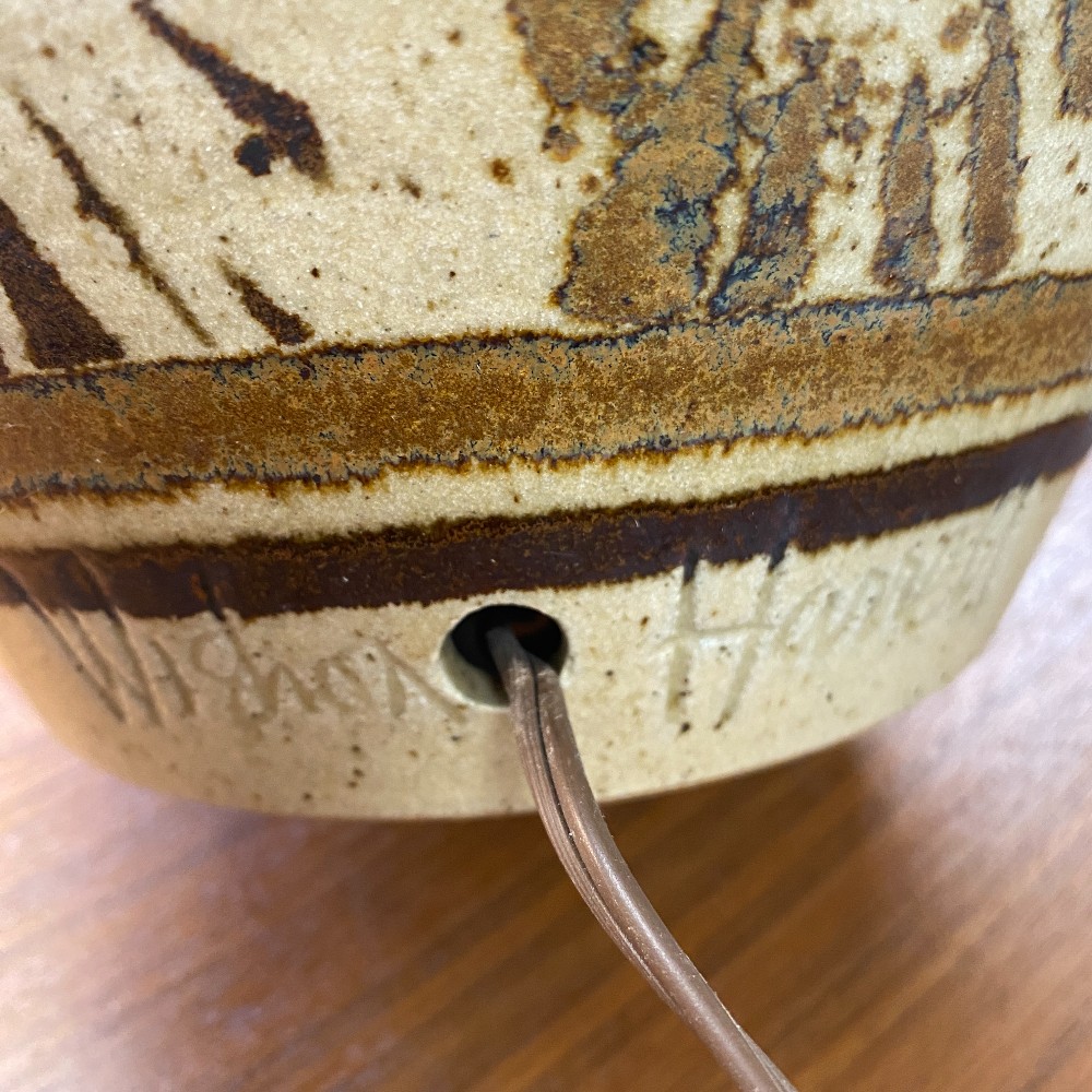 Pair of Wishon-Harrell Starburst Pottery Lamps