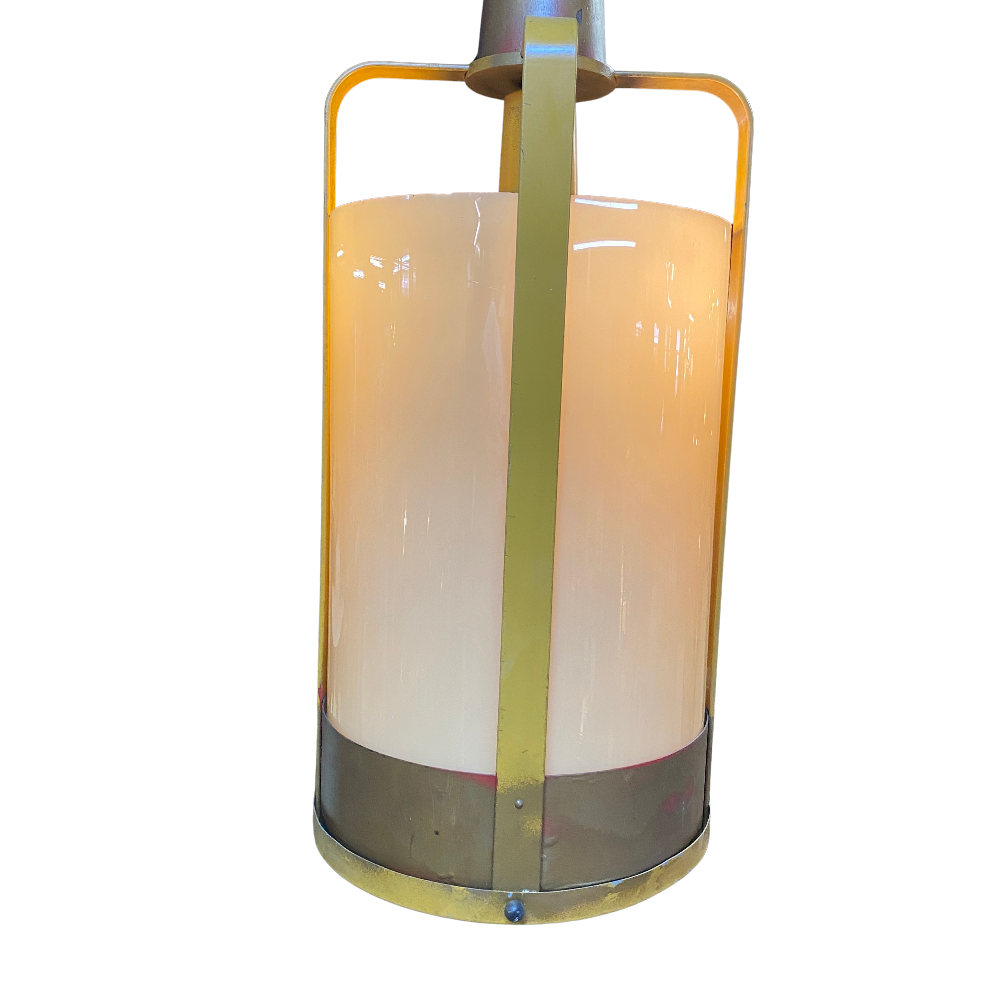 Chandelier - Large-Scale Gold & Amber Cylinder Column