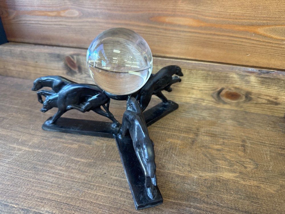 Vintage art deco greyhound sculpture