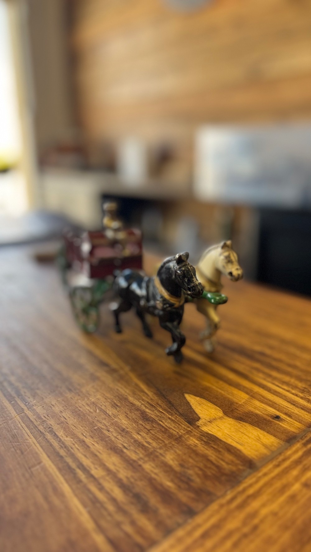 Antique Cast Iron Horse Wagon