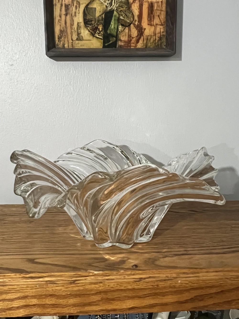 Mikasa Belle Epoque Swirl Art Glass Centerpiece Bowl