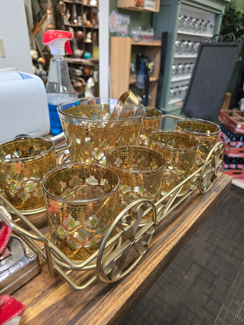 1960s culver Valencia barware Set