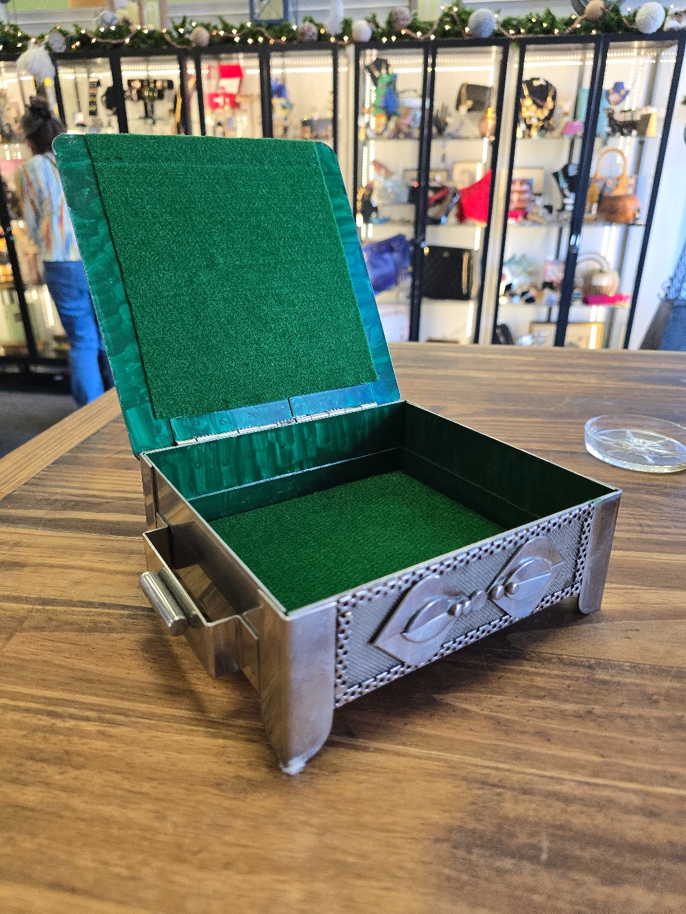 2002 signed STANLEY SZWARC Steel Footed Trinket Box (a)