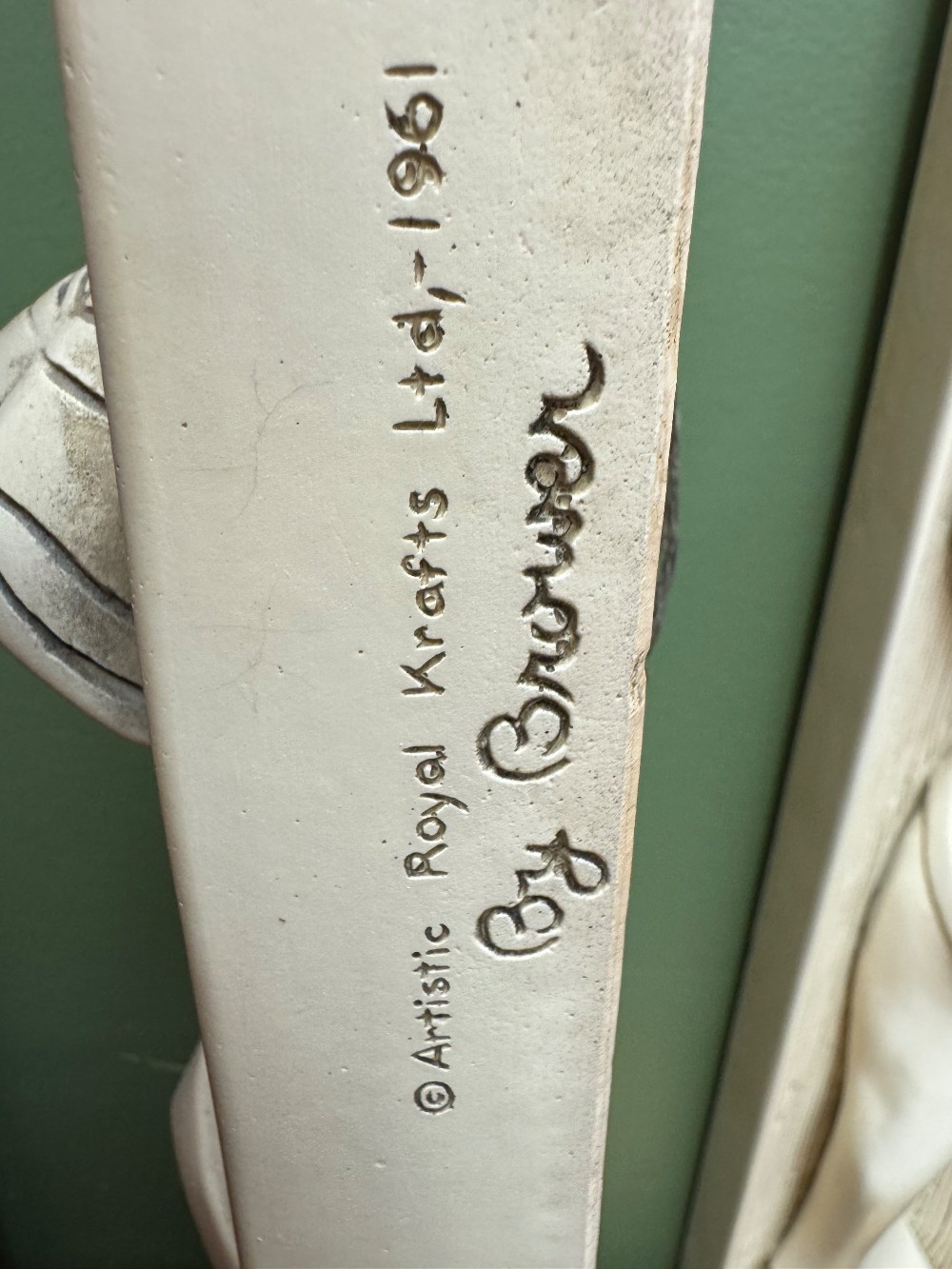 Pair Vintage MCM 1960s Chalkware Women