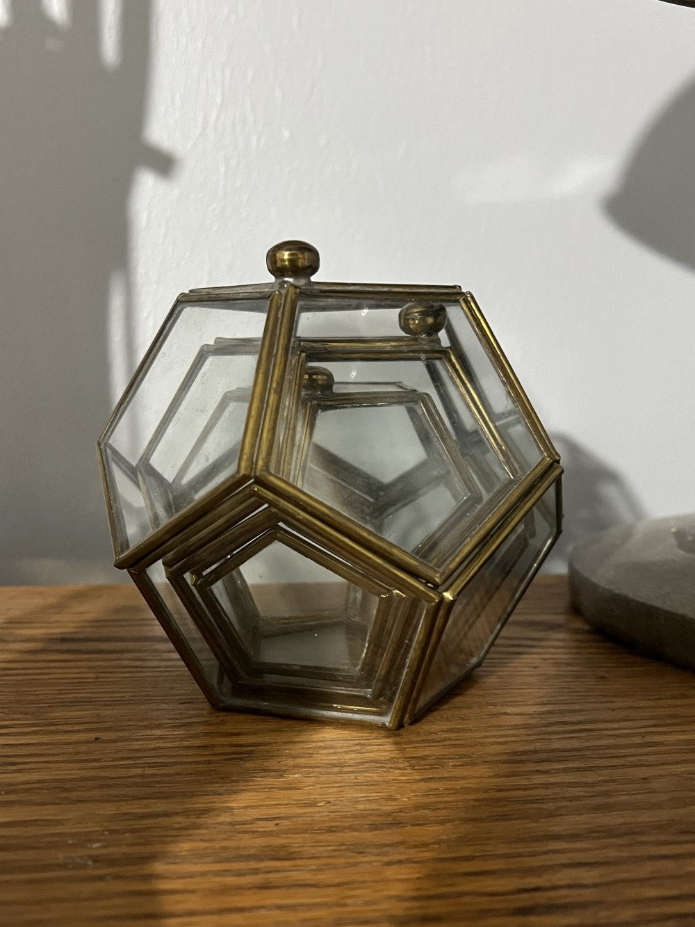 Nesting Brass Shadow Boxes-Set of 3