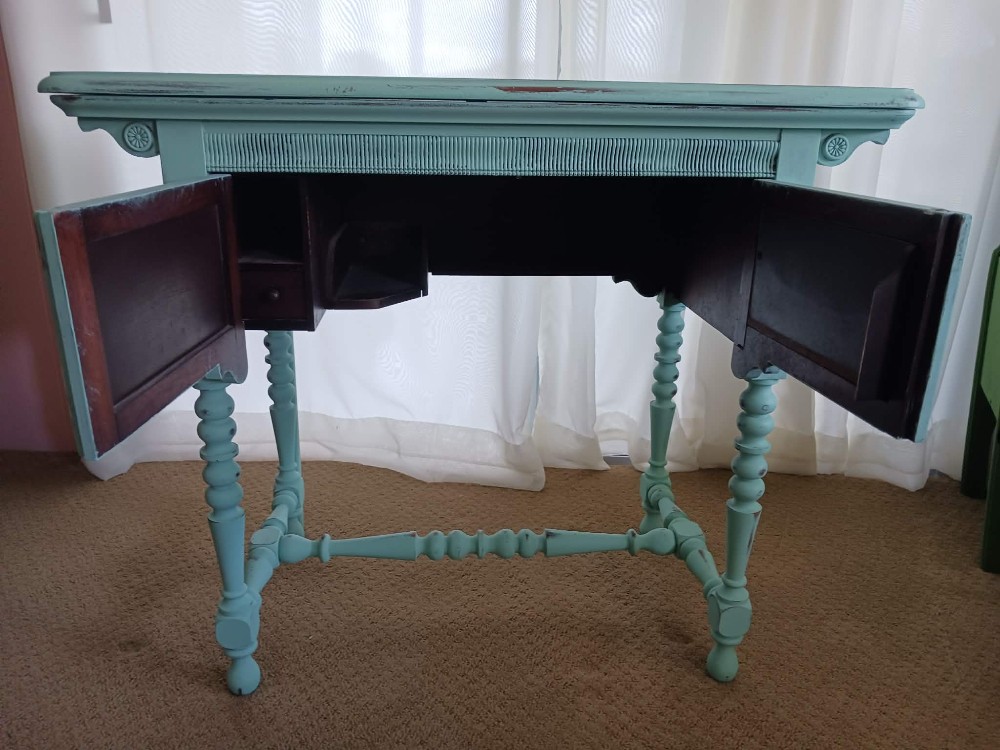 Shabby Chic repurposed sewing cabinet.