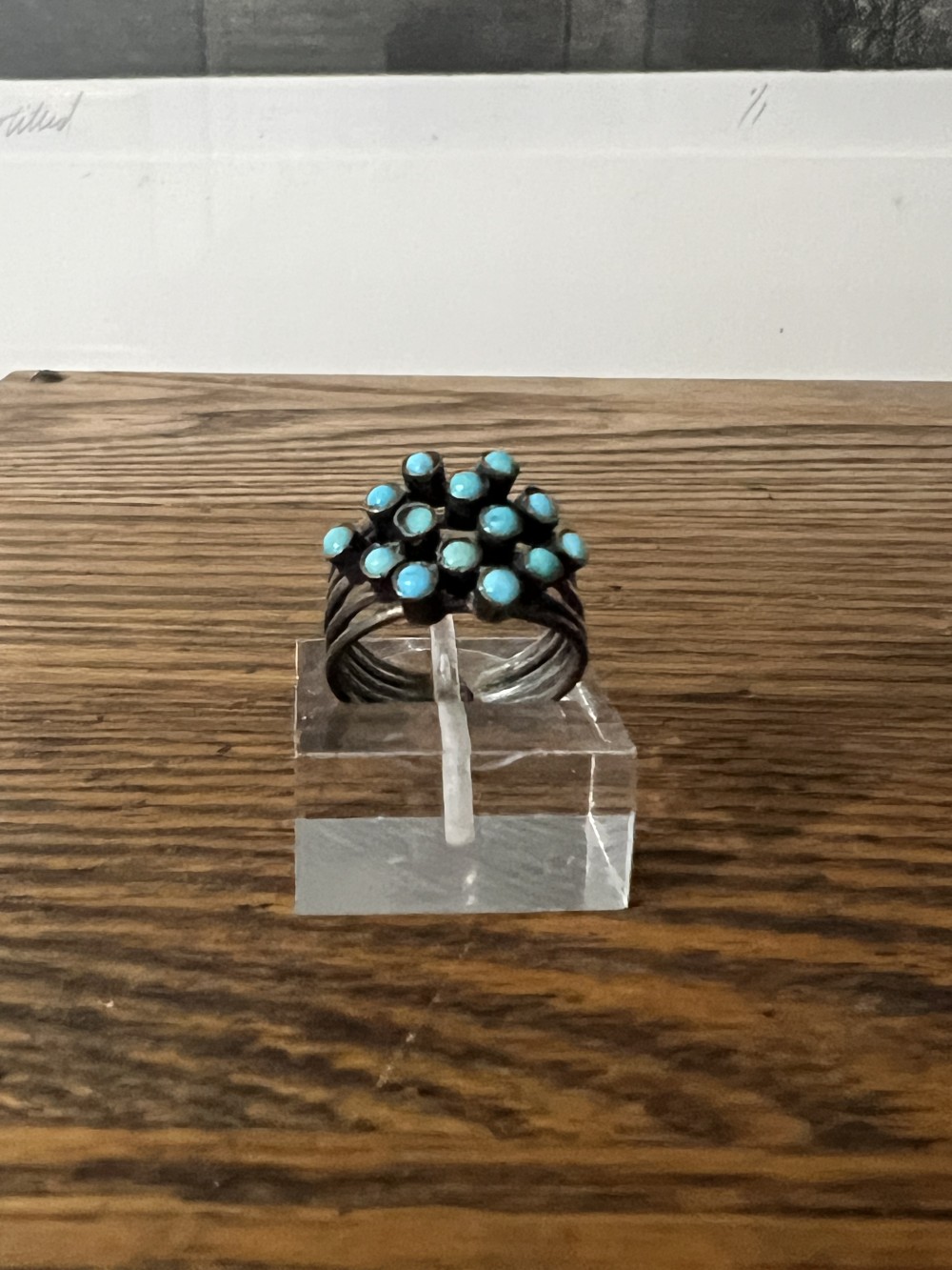 Vintage Silver Snake Eye Turquoise Ring