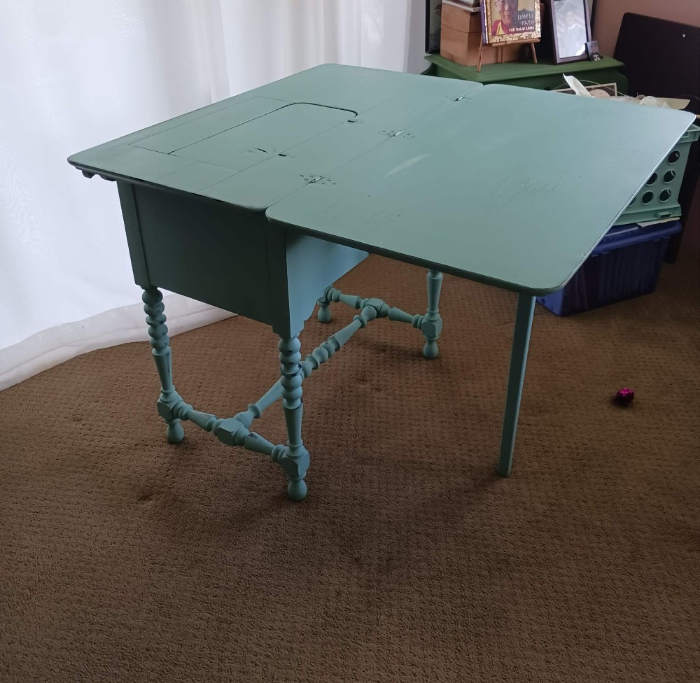 Shabby Chic repurposed sewing cabinet.