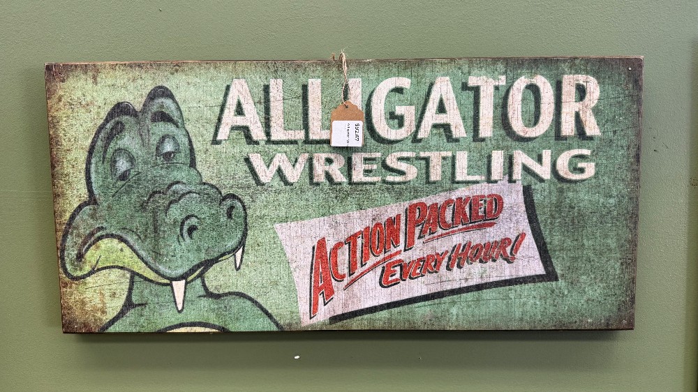 Alligator Wrestling Sign