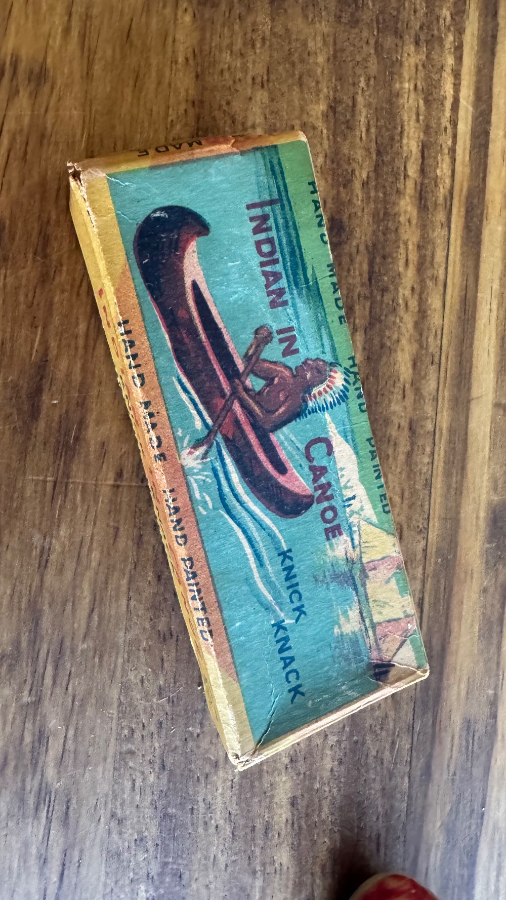 Indian in Canoe Knick Knack - Antique